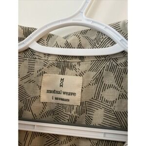 MUTUAL WEAVE Men's Large Linen Cotton short sleeve button dress shirt Hawaiian